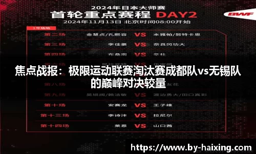 焦点战报:极限运动联赛淘汰赛成都队vs无锡队的巅峰对决较量